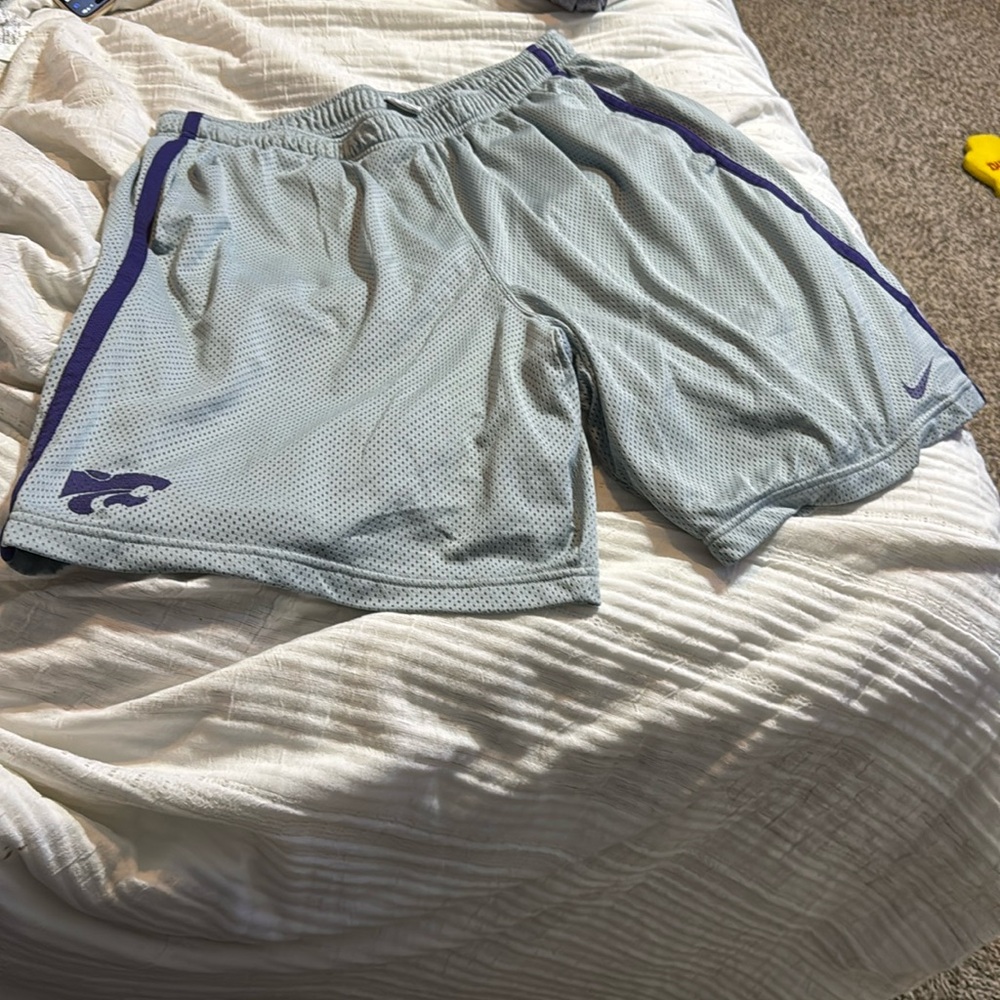 Gray mesh Kansas state wildcat shorts